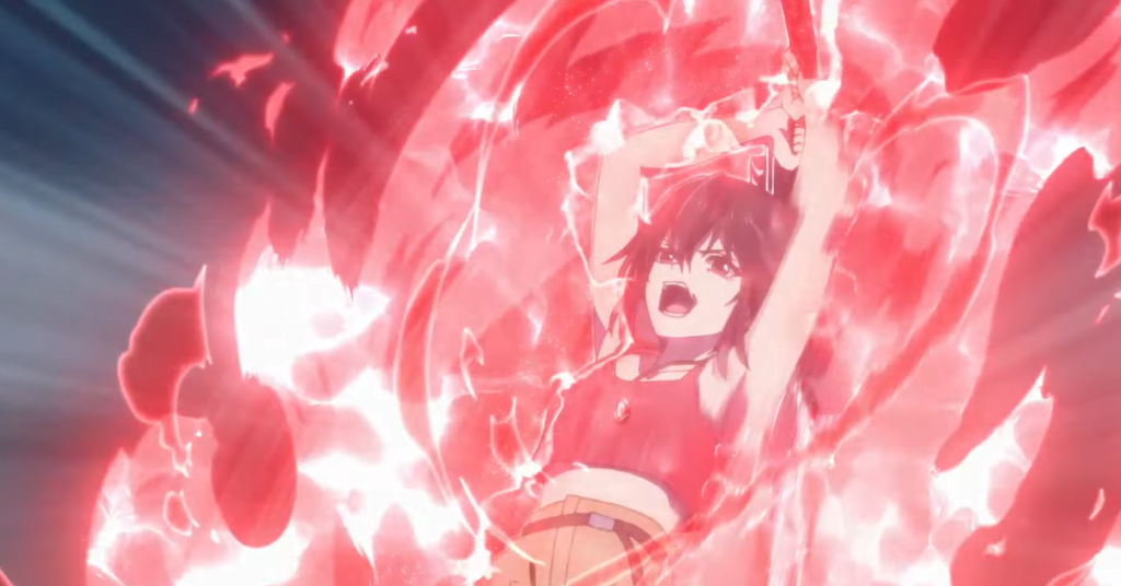 Bell swinging her sword